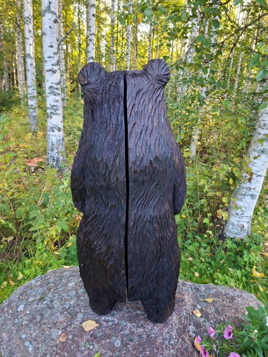 Moottorisahaveistos, seisova hyllykarhu. Hylly toisen tassun päällä. Vain nouto! - Image 5